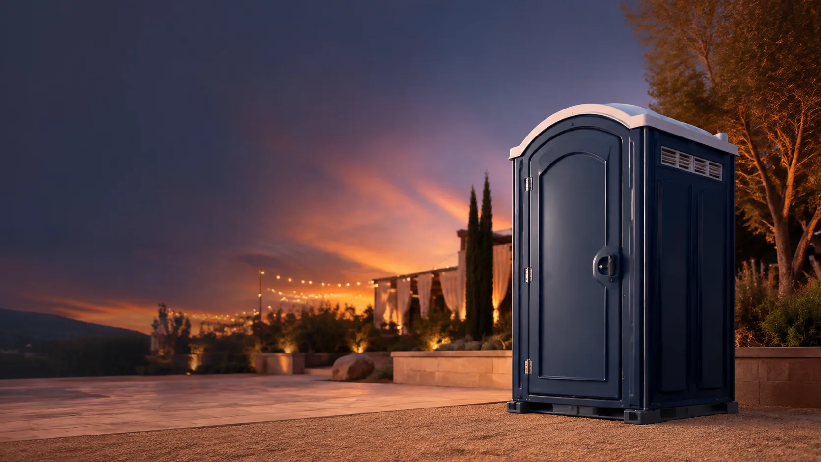 Portable restroom shown for rental planning in Jefferson City, MO